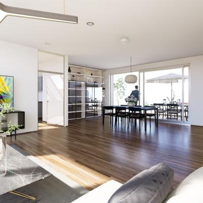 Fugbachgasse, LCB-Planung GmbH, Rendering - Wohnraum Dachgeschoss