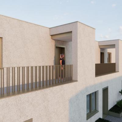 Wimpffengasse, LCB-Planung GmbH, Rendering - Zugang Wohnungen