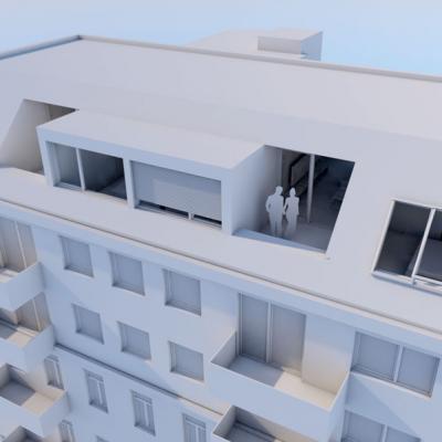 Marchfeldstraße, LCB_Planung GmbH, Rendering - Ausbau Dachgeschoss